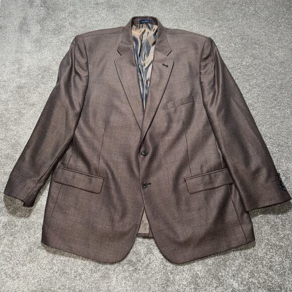 Turnbury Wool Silk Blend Brown Blazer Sport Coat 50R 2-Button Notch Lapel - Picture 1 of 11
